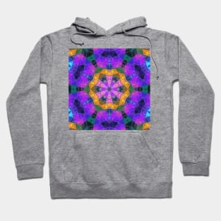 Glass Tile Kaleidoscope Purple Blue and Orange Hoodie